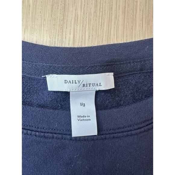 Daily Ritual Women's Cozy Knit Relaxed-Fit Long-Sleeve Sweatshirt Dress L 2219 - Picture 7 of 8